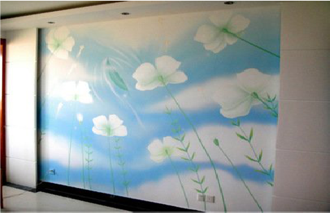 祁阳画墙绘怎么画好白云的蓬松感？