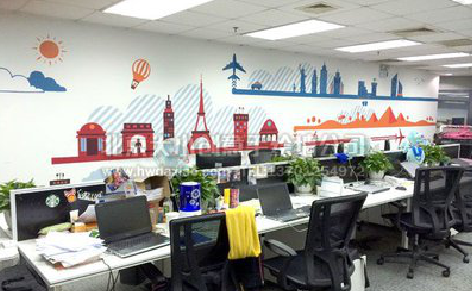 祁阳教你设计办公室墙绘的方法。